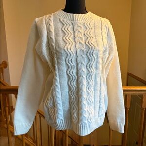 Cozy White Cable Knit Sweater